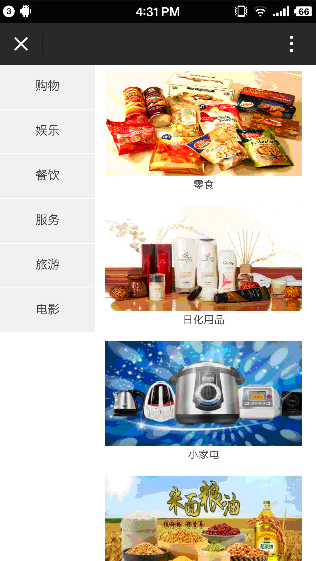 服务大类展示效果